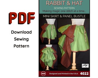 PDF - All Sizes XS-5X Mini Skirt and Panel Bustle 4022 New Rabbit and Hat Sewing Pattern Steampunk Victorian Dance Costume