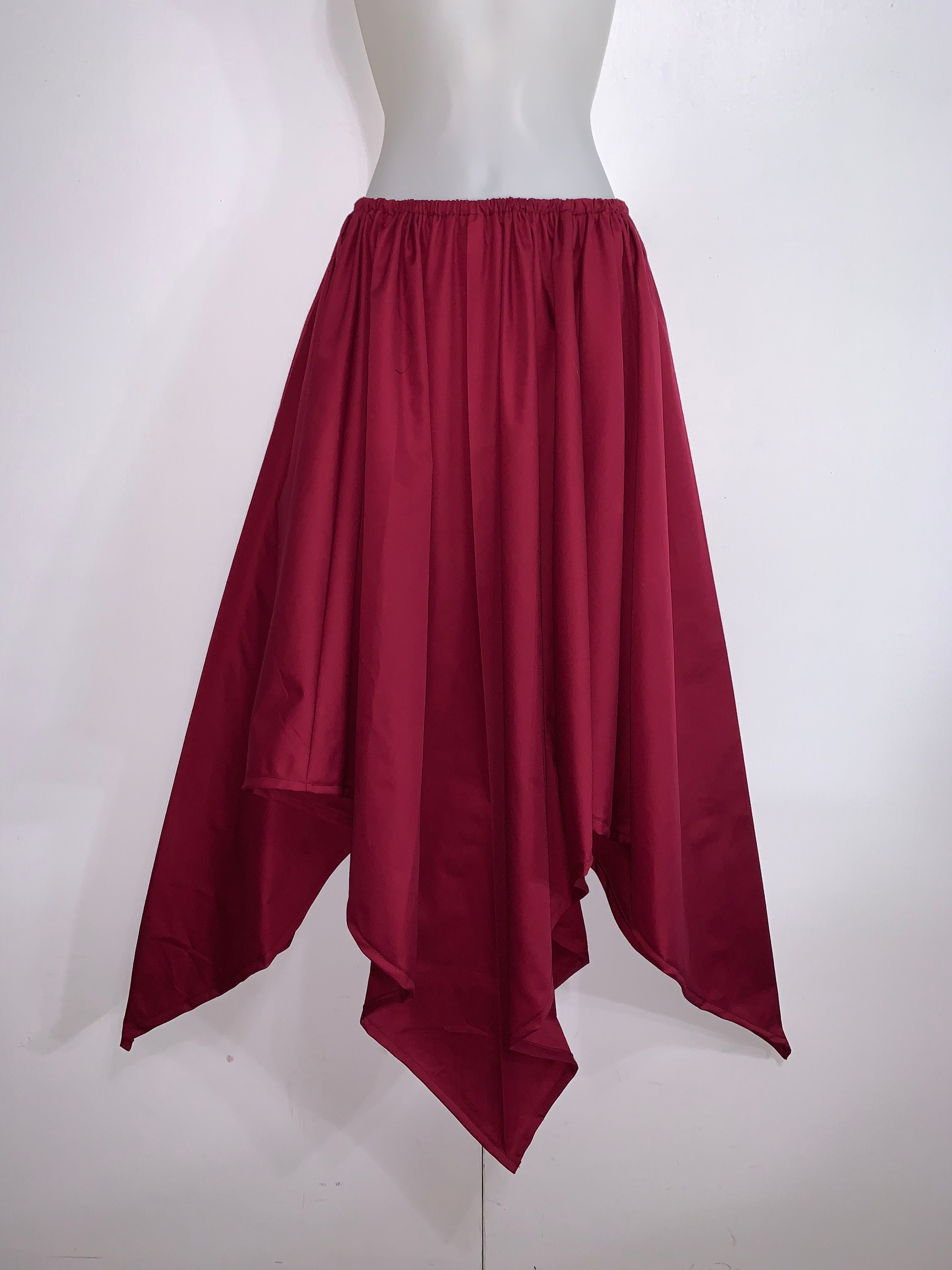 PDF Gathered Waist Jagged Skirt With Two Length Options for