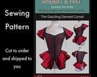 The Dazzling Damsel Corset 1926 New Rabbit and Hat Sewing Pattern Choose size XS Thru Plus Size 5X Costume Renaissance Medieval Pirate Garb