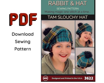 PDF Tam Slouchy Hat 3622 New Rabbit and Hat Sewing Pattern