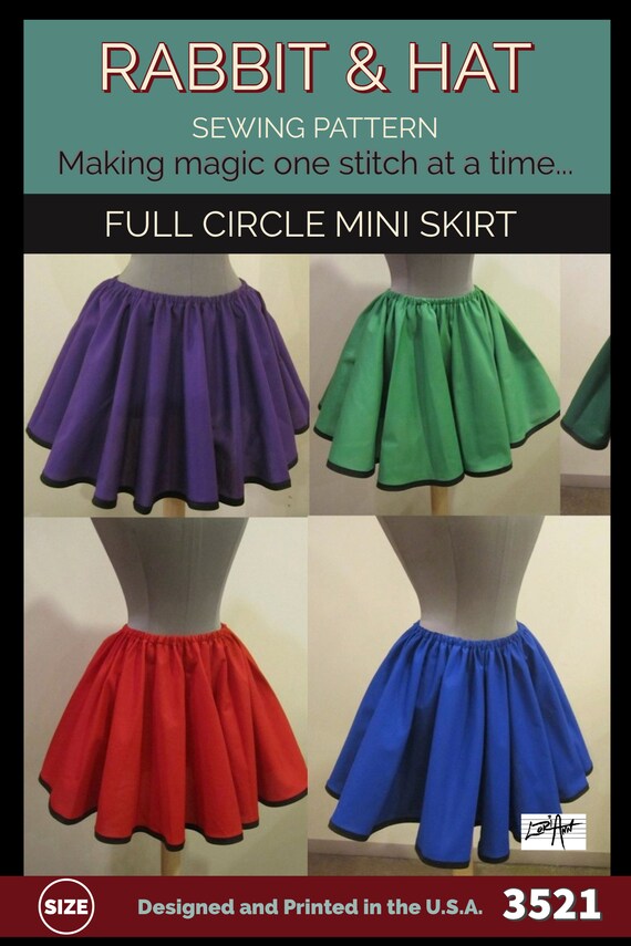 PDF Gathered Waist Full Circle Mini Skirt 3521 New Rabbit