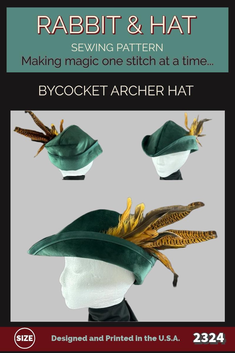 PDF Renaissance Medieval Bycocket Archer Robin Hood Hat 2324 New Rabbit ...