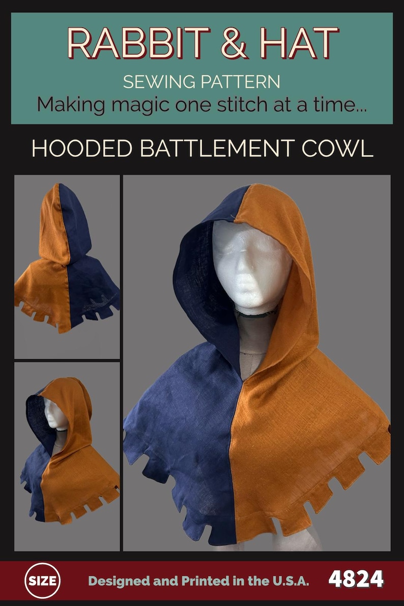 PDF Simple Medieval Hooded Battlement Cowl 4824 New Rabbit and Hat ...