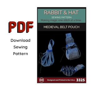 PDF Medieval Belt Loop Pouch Pocket 3325 New Rabbit and Hat Sewing Pattern Renaissance Accent Garb Accessory Purse Bag Phone Case Wallet