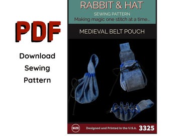 PDF Medieval Belt Loop Pouch Pocket 3325 New Rabbit and Hat Sewing Pattern Renaissance Accent Garb Accessory Purse Bag Phone Case Wallet