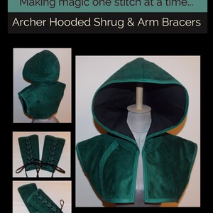 PDF SIZE XL Archer Hoodie Shrug with Arm Bracers 8321 New Rabbit and Hat Sewing Pattern image 2