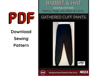 PDF Size LARGE Knight Medieval Gathered Cuff Pants 4023 New Rabbit and Hat Sewing Pattern Costume Renaissance Pirate Viking Larp Mens Womens