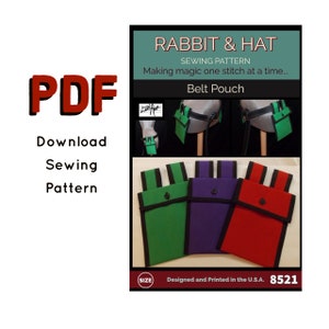 PDF Belt Loop Pouch Pocket 8521 New Rabbit and Hat Sewing Pattern Renaissance Medieval Accent Garb Accessory Purse Bag Phone Case Wallet