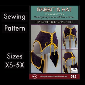 Hip Garter Belt with Pouches 623 New Rabbit and Hat Sewing Pattern w/Photo Instructions Medieval Renaissance Corset Costume HarnessGarb