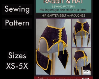 Hip Garter Belt with Pouches 623 New Rabbit and Hat Sewing Pattern w/Photo Instructions Medieval Renaissance Corset Costume HarnessGarb