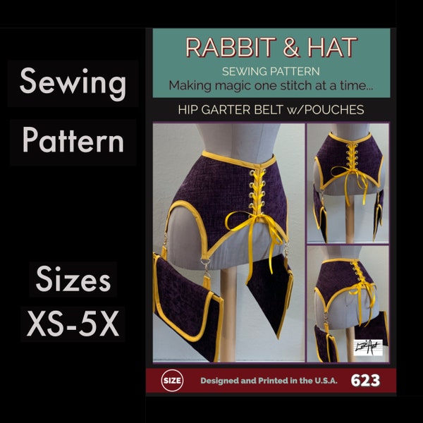 Hip Garter Belt with Pouches 623 New Rabbit and Hat Sewing Pattern w/Photo Instructions Medieval Renaissance Corset Costume HarnessGarb