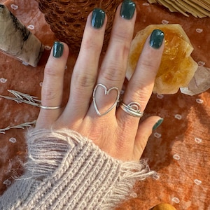Heart Ring - Sterling Silver - Bohemian Heart - Love Ring - Valentines Gift