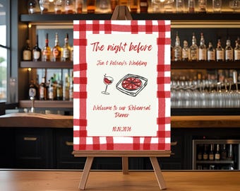 Placa de boas-vindas para festa de pizza italiana para jantar de ensaio - Download instantâneo