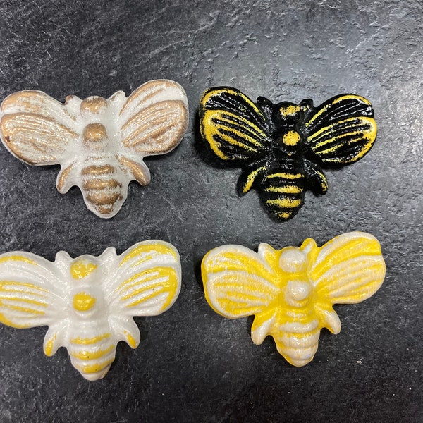 OOAK, Bee, Bees, Magnet, Cast Iron, Too Cute, Must Have, Kitchen, Mom, Dad, Sister, Co-Worker, Aunt, Uncle, Christmas, Set of 4