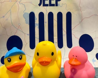 Rubber Ducks Set, Jeep Ducks, Cruise Ducks, Bath Toy, Keepsake