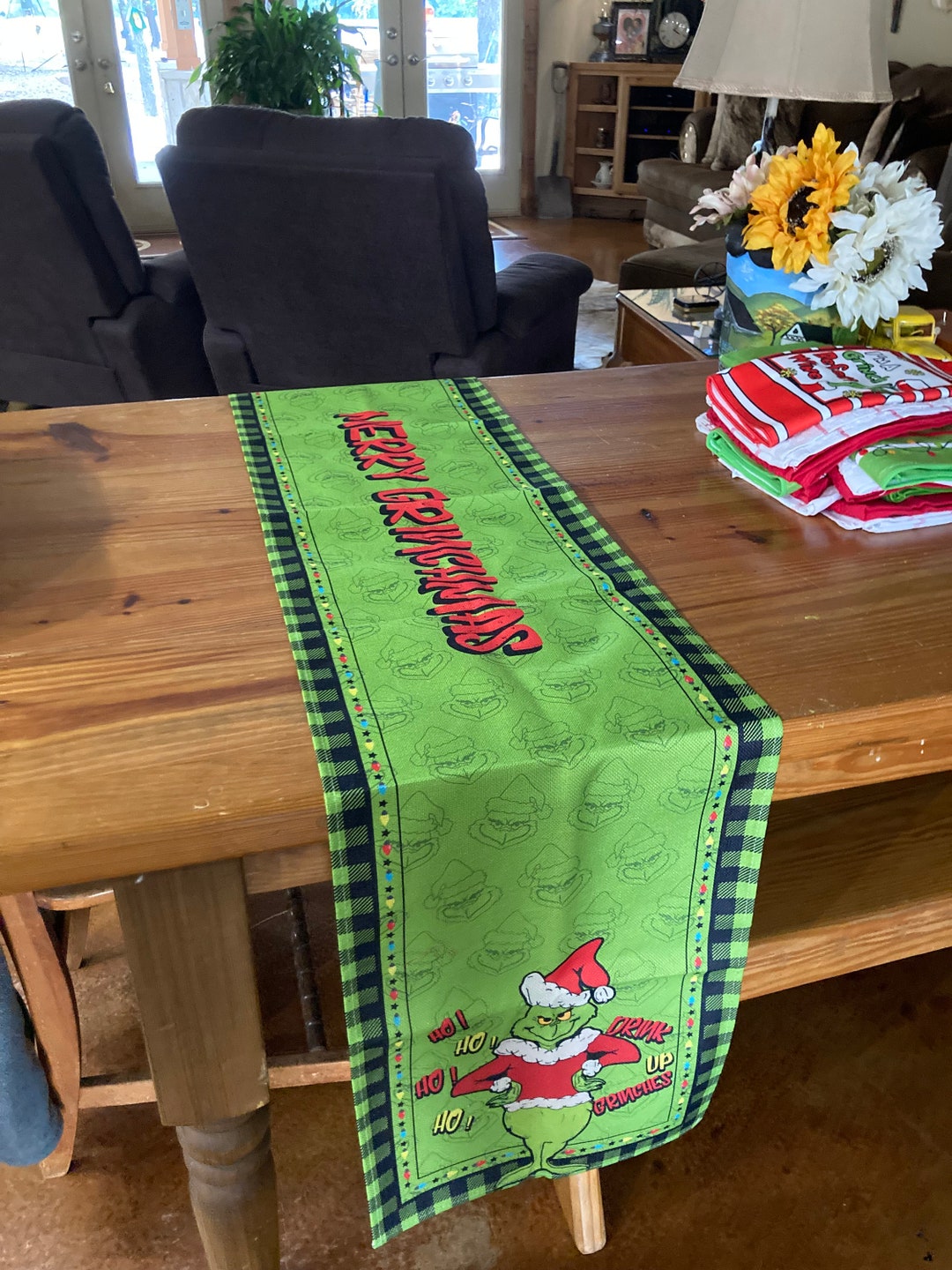 Grinch Table Runner Whoville Grinches Christmas Dr. Etsy