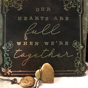 Wall Decor, Hearts are full, REDUCED, black, gold, so pretty, wood, traditional, 3698