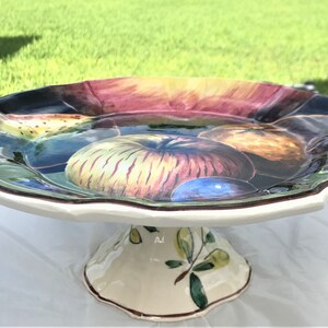 Vintage Ceramic Cake stand decorated with fruits