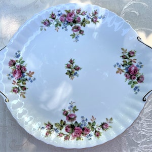 Royal Albert Moss Rose Cake Plate. Made in England.