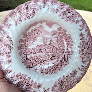 Churchill Red Soup Bowl 9" Plate Made In England.