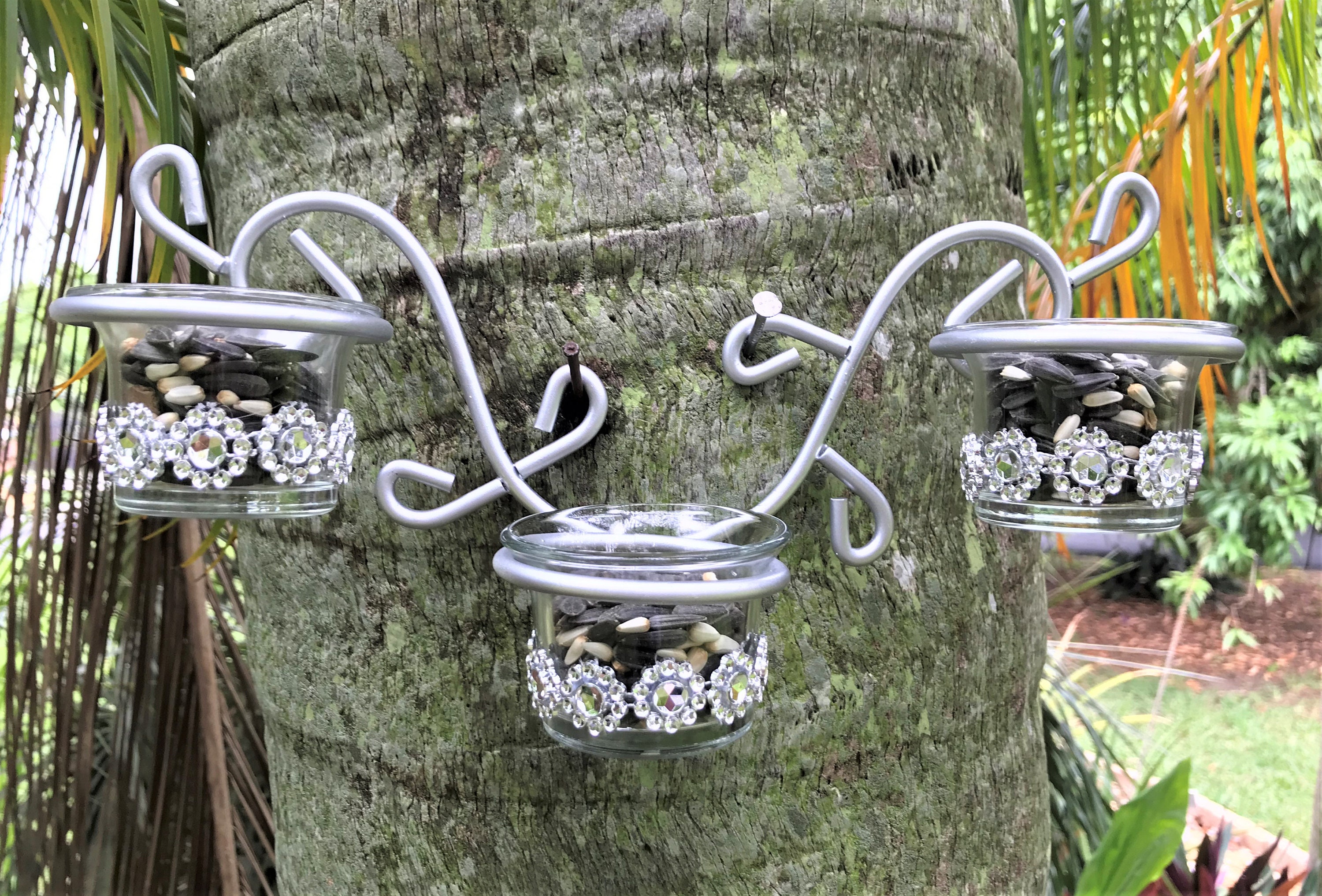 Comedero de aves con decoraciones de perlas / Rhinestone | Etsy