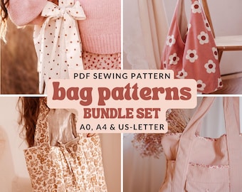 Hobo Bag Sewing Pattern | Slouchy Market Tote, Quilted Bag & Grocery Bag Templates | Easy Beginner Sewing Patterns PDF