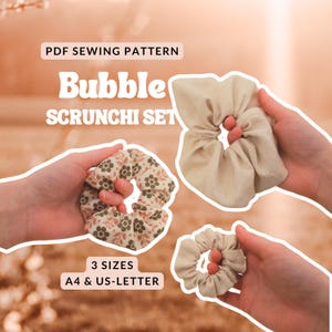 Patron de chouchou pour débutants, couture d'élastiques à cheveux, élastiques à cheveux de différentes tailles, fabrication de votre propre chouchou, instructions pour débutants, projet