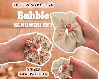 Scrunchie patroon voor beginners, haarelastiekjes naaien, haarelastiekjes in verschillende maten, zelf een scrunchie maken, instructies voor beginners, project