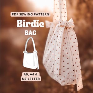 Modello di cucito per borsa con fiocco Borsa tote con fiocco da cucire modello di cucito boho carino per principianti borsa amichevole da cucire con fiocco istruzioni pdf