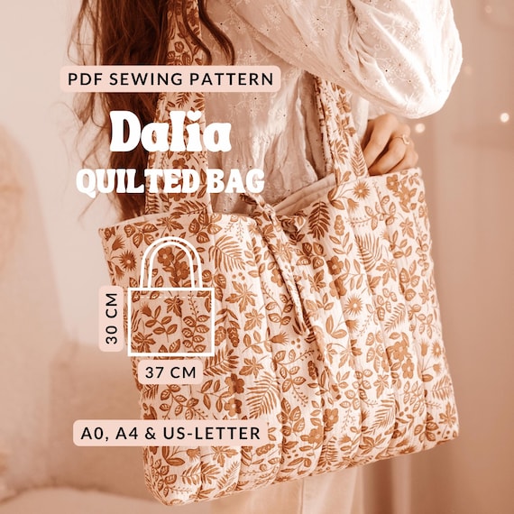 Gesteppte Tasche nähen Schnittmuster für Stepptasche mit Schleife und Innenfächern