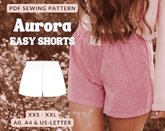 Shorts Sewing Pattern Gym Shorts Sewing Pattern, Elastic Boxer Shorts, Summer beach shorts pattern in A4+A0+US Letter+ Instruction XXS–XXXL