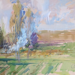 Original watercolor painting, fine art, nature, plein air painting, watercolor painting, landscape, watercolor art, scenery
