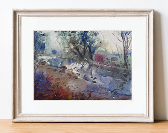Original watercolor painting, fine art, nature, plein air painting, watercolor painting, landscape, watercolor art, scenery, contemporary