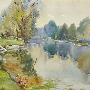 Original watercolor painting, fine art, ukrainian village, plein air painting, watercolor painting, landscape, watercolor art, scenery
