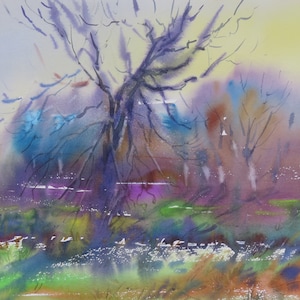 Original watercolor painting, fine art, nature, plein air painting, watercolor painting, landscape, watercolor art, scenery