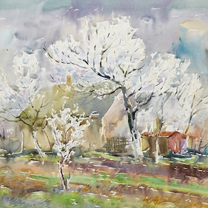Original watercolor painting, fine art, nature, plein air painting, watercolor painting, landscape, watercolor art, scenery