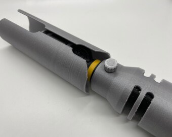 Sable de luz de Cal Kestis / No requiere pintura / Impreso en 3D / Galaxy's Edge / Clone Wars / Montaje de pantalla de sable de luz en escritorio o pared