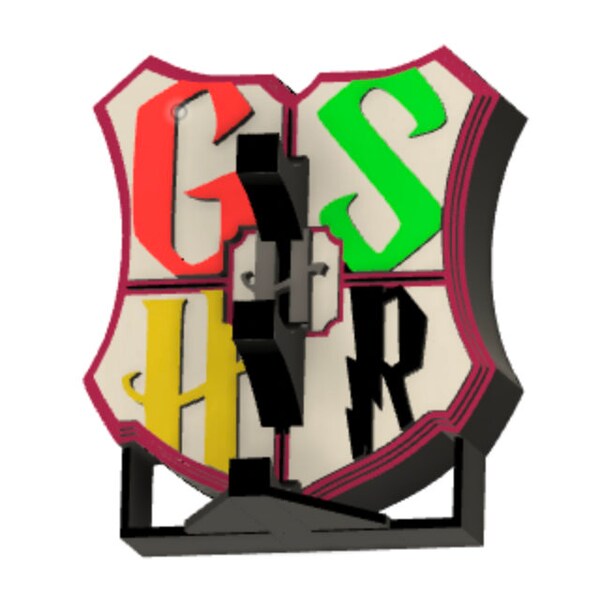 DIGITAL FILE | Hogwarts Crest Tri Wand Holder Display