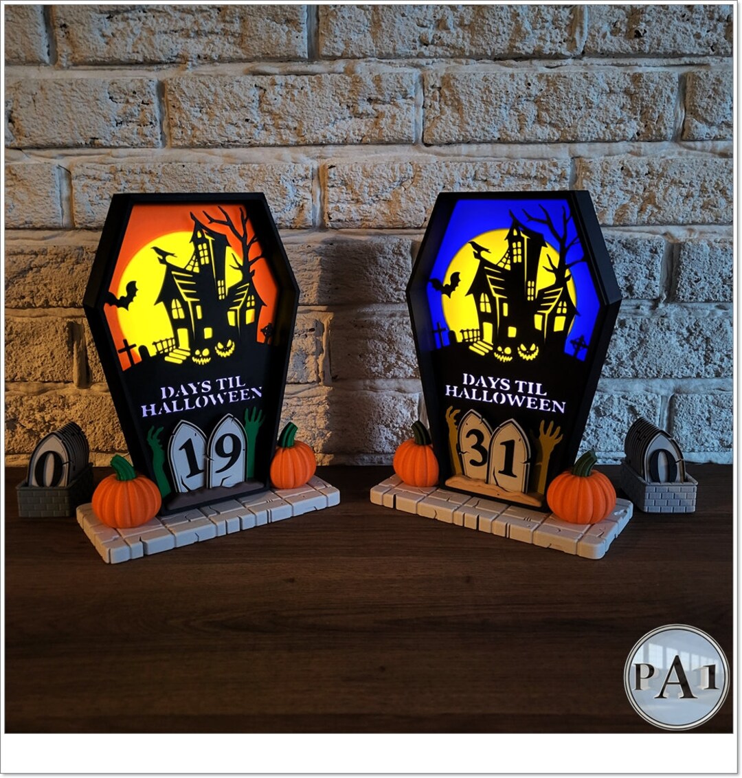 Halloween Countdown 3D Printed Spooktacular Decor for a - Etsy