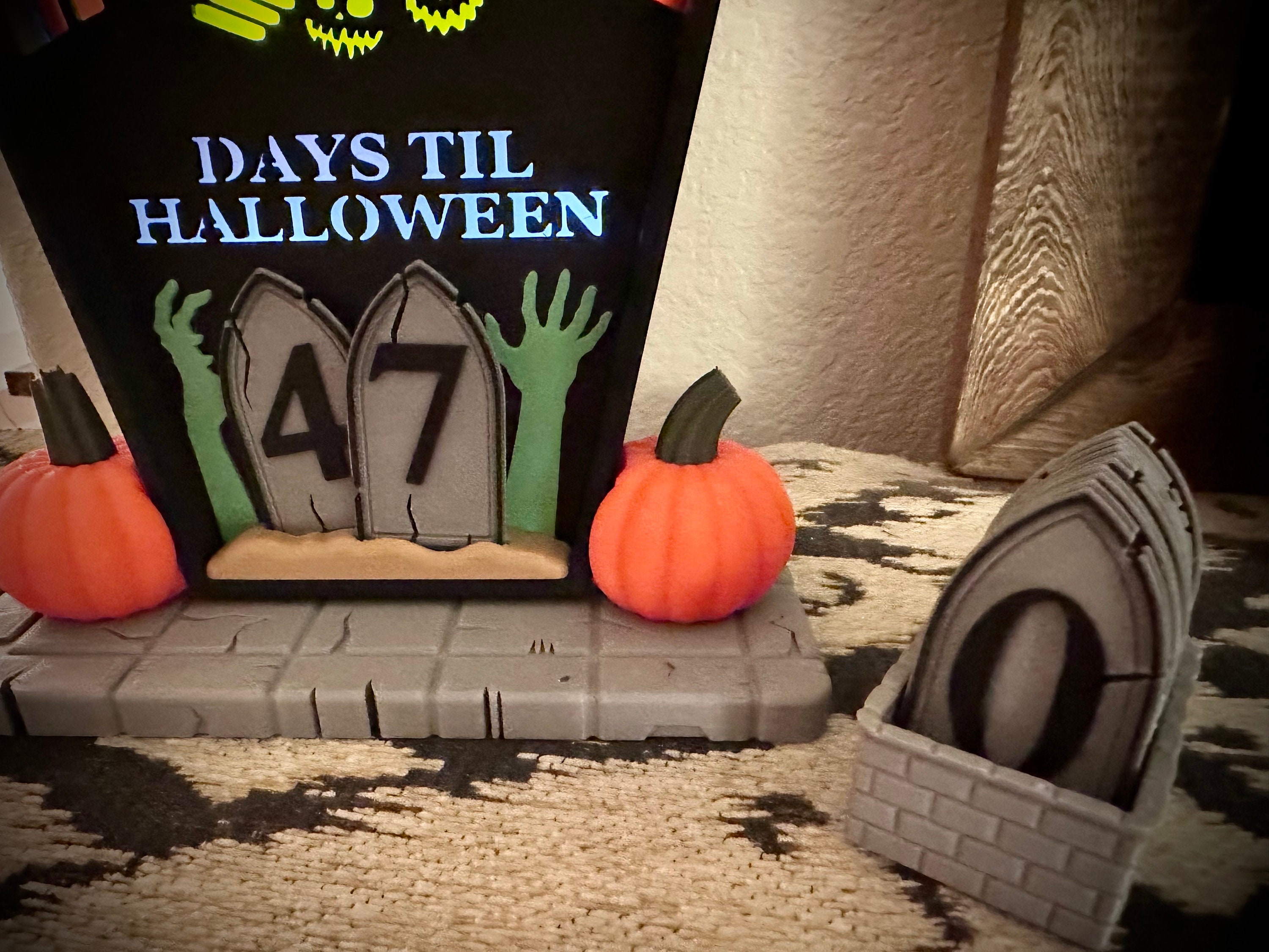 Spooky Timer Object Halloween Countdown | 3D Printed | Spooktacular Decor for a Hauntingly ...