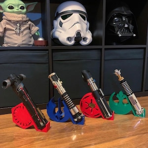 Leaning Lightsaber Holder Display | 3D Printed | Galaxy&#39;s Edge | Savi&#39;s Workshop |  Custom | Fancave | Mancave | Legacy Lightsaber | Kyber