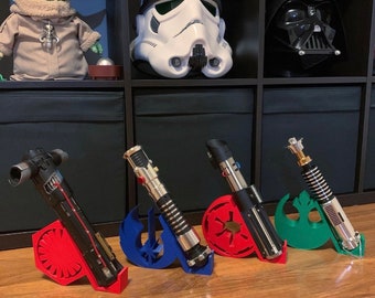 Leaning Lightsaber Holder Display | 3D Printed | Galaxy's Edge | Savi's Workshop |  Custom | Fancave | Mancave | Legacy Lightsaber | Kyber