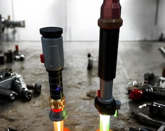 Rick and Morty's Lightsabers from Rick and Morty | In Color | Sound and Lights | 3D Printed | Lamp | Actual Electronic Lightsaber Lamp
