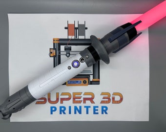 Shin Hati Lightsaber | Working Light Up with Sound | Functional | No Paint Required | 3D Printed | Ahsoka | Lightsaber Display Mount