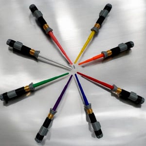 Retractable Lightsaber Keychain | Full Color | No Paint Required | 3D Printed