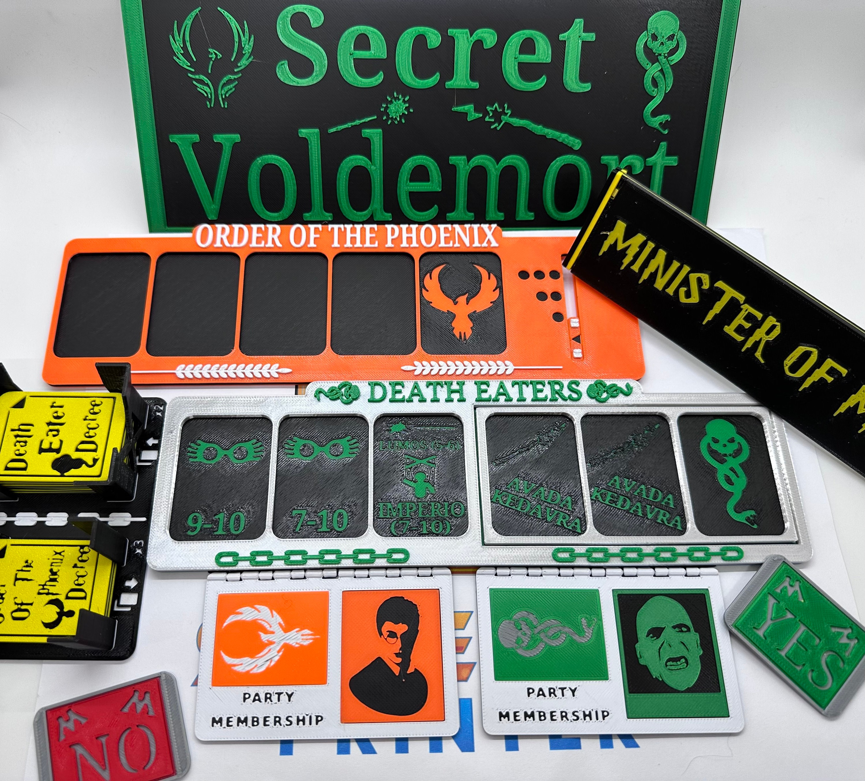 Secret Voldemort Secret Hitler 3D Printed In-color Mystery Games