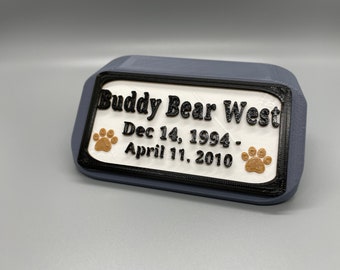 Custom Pet Gravestone | 3D Printed | Memorial | Grave Marker | Pet Cemetery | Tribute | Memory | Headstone | Pet Legacy | Pet Tribute