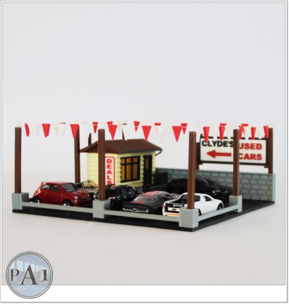 中古車販売店ジオラマ – ホットウィールスケール – 3Dプリント