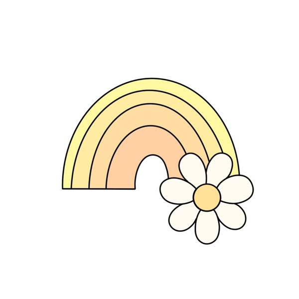 Rainbow + Daisy Cookie Cutter