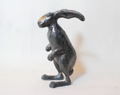 Bunny sculpture Hare figurine Solid bronze sculpture Countryside animals Small bunny By ForestRoadStudio